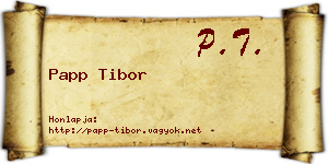 Papp Tibor névjegykártya